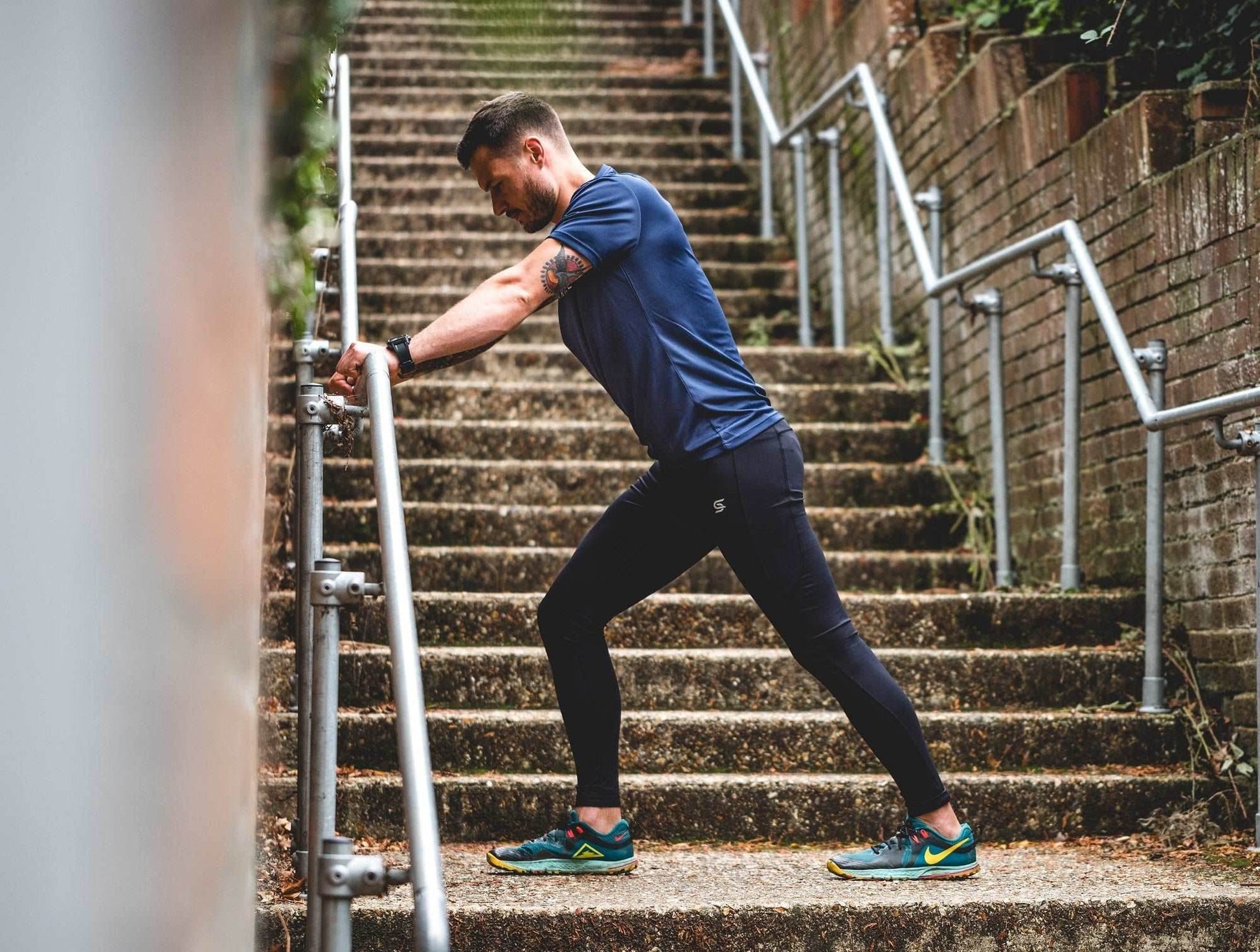 Compression Tights Blue Men's - Sports Cartel