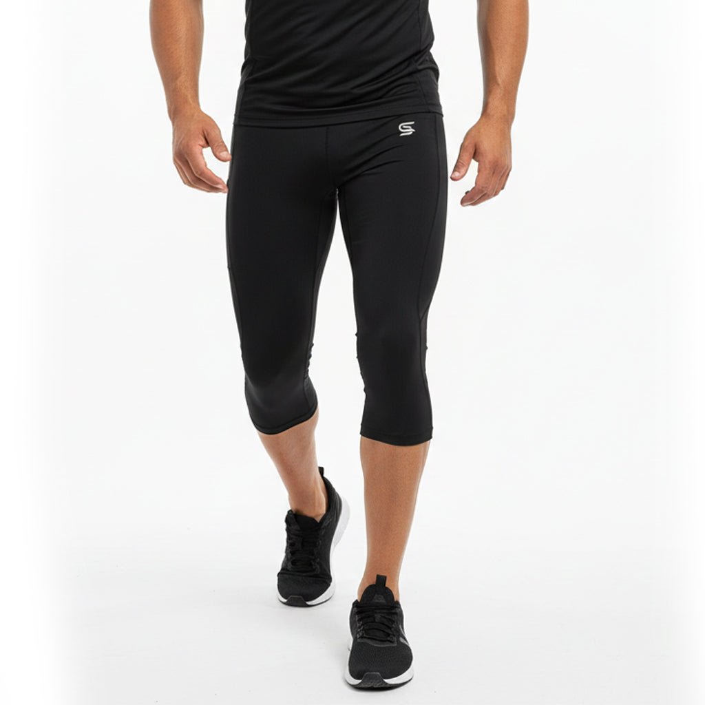 Active Knee Tights Black Men's - Sports Cartel