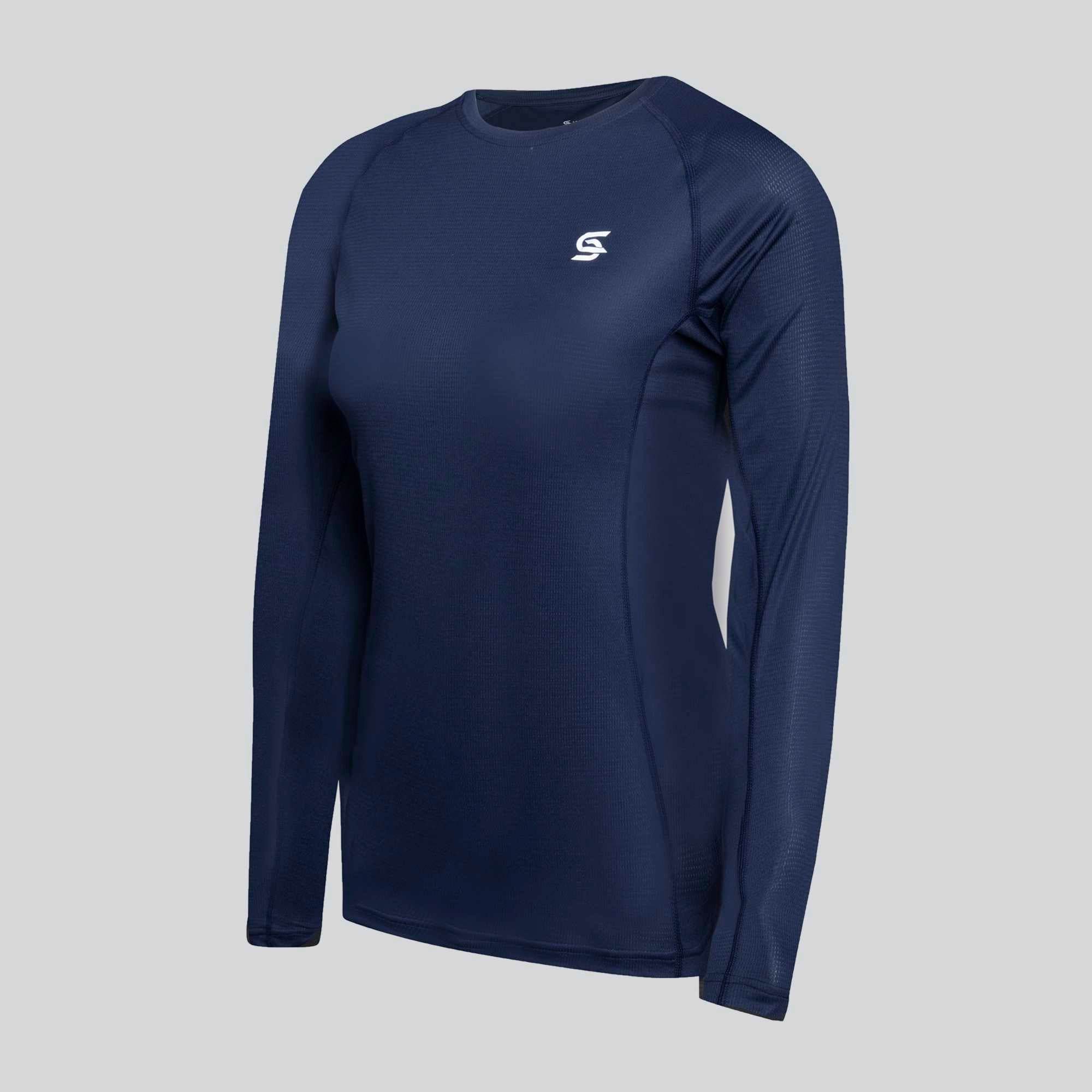Power Running Tshirt Navy Women's - Sports Cartel