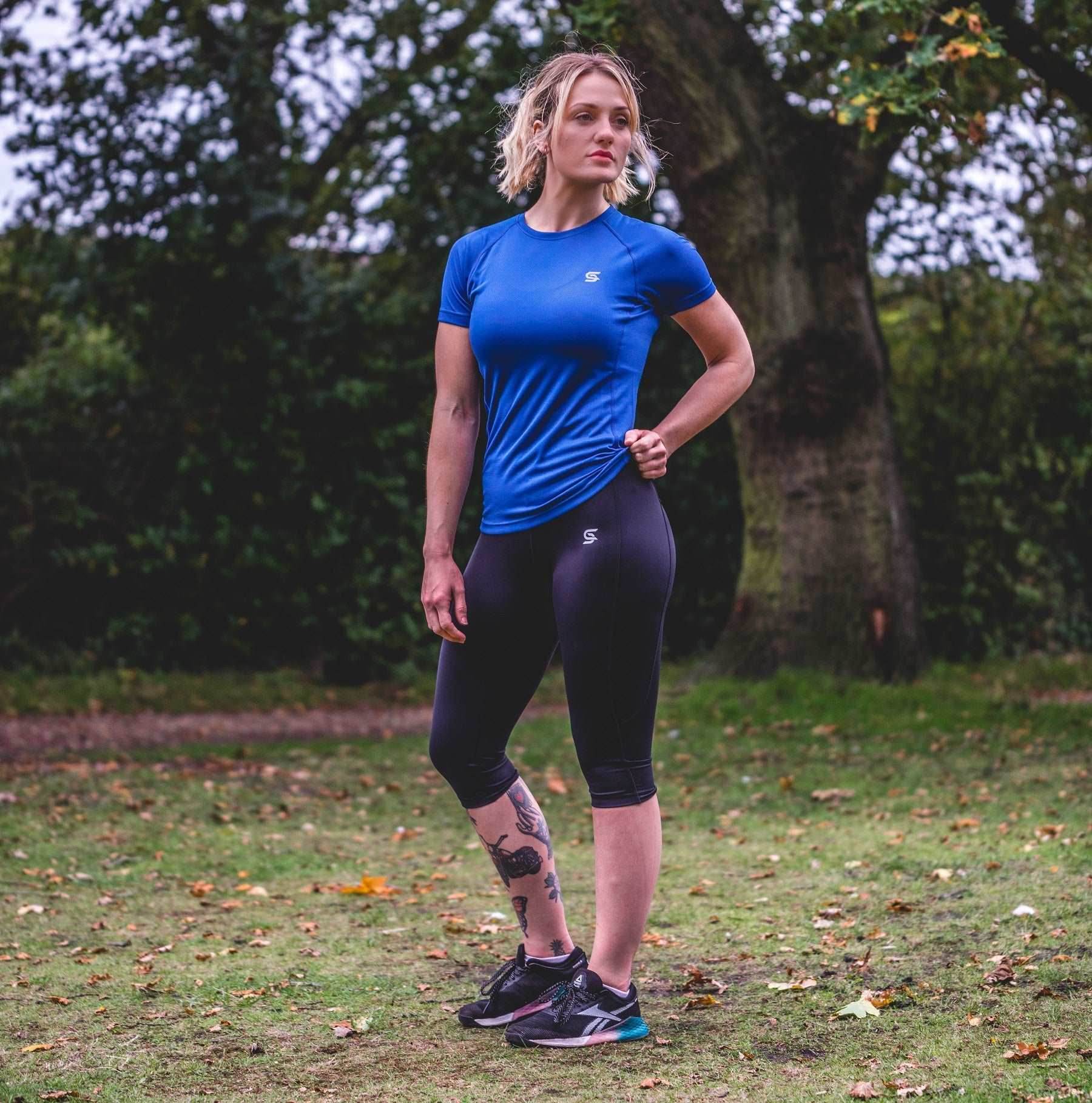 Active Knee Tights Black Women's - Sports Cartel