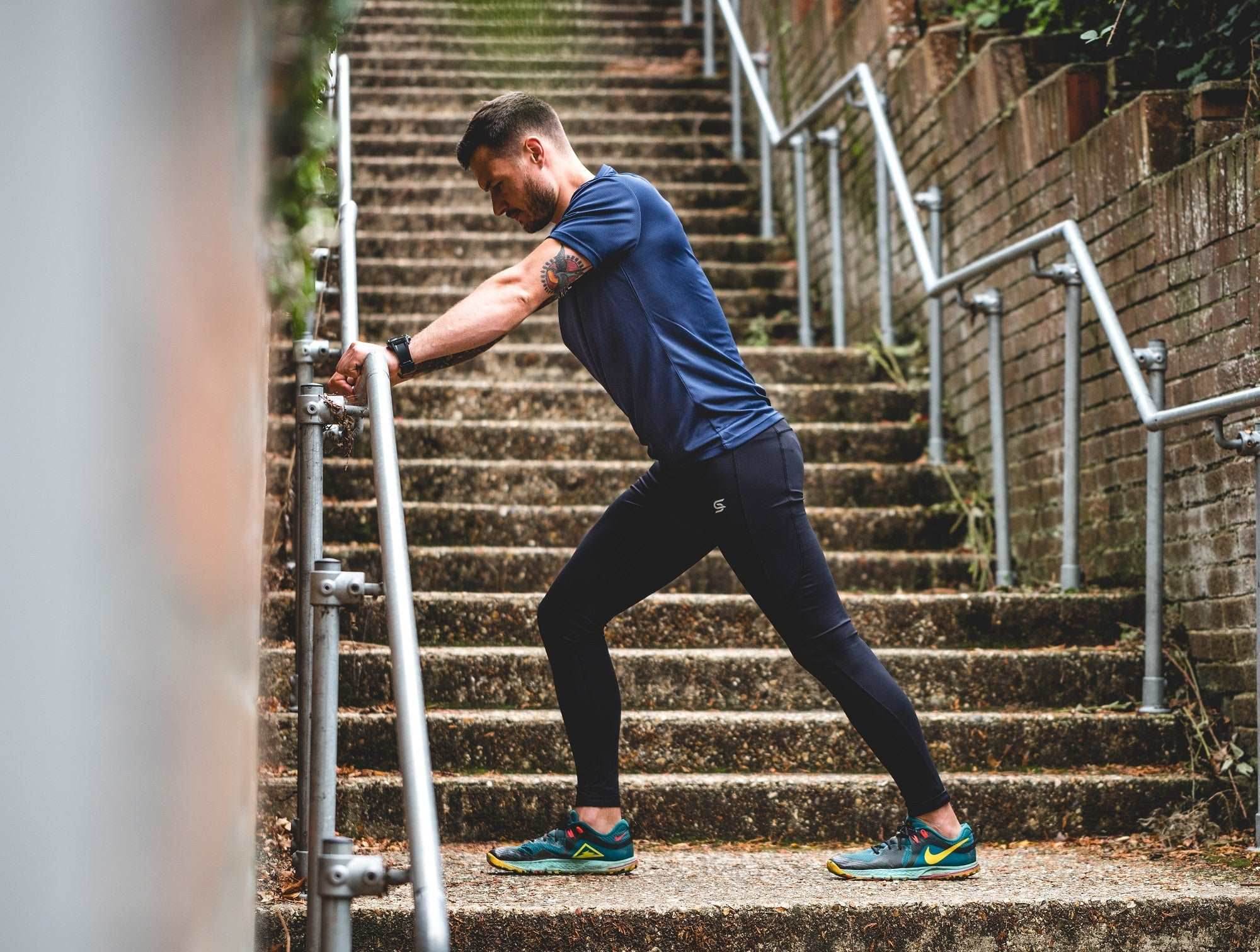 Compression Tights Blue Men's - Sports Cartel