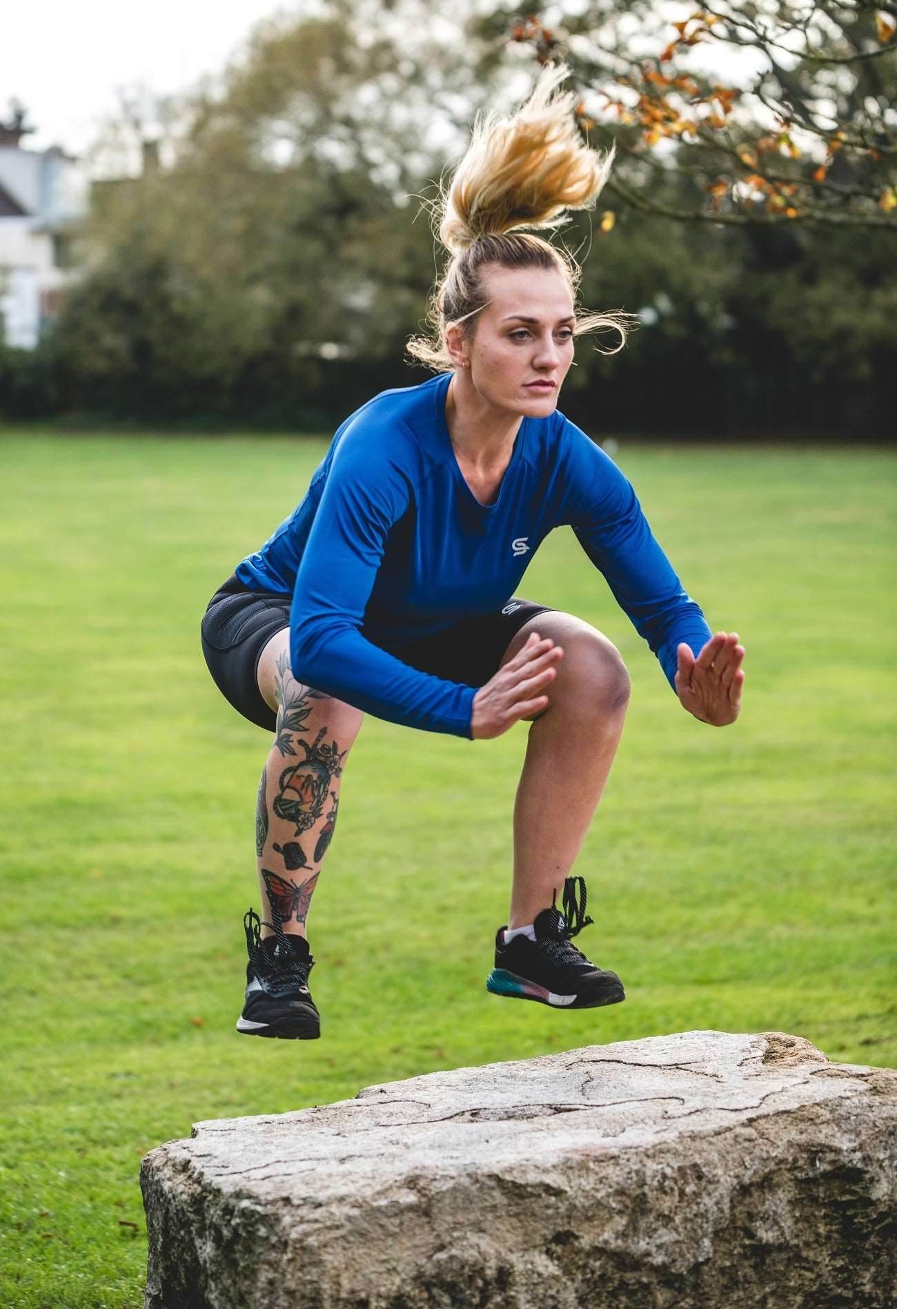 Running Shorts Blue Women's - Sports Cartel