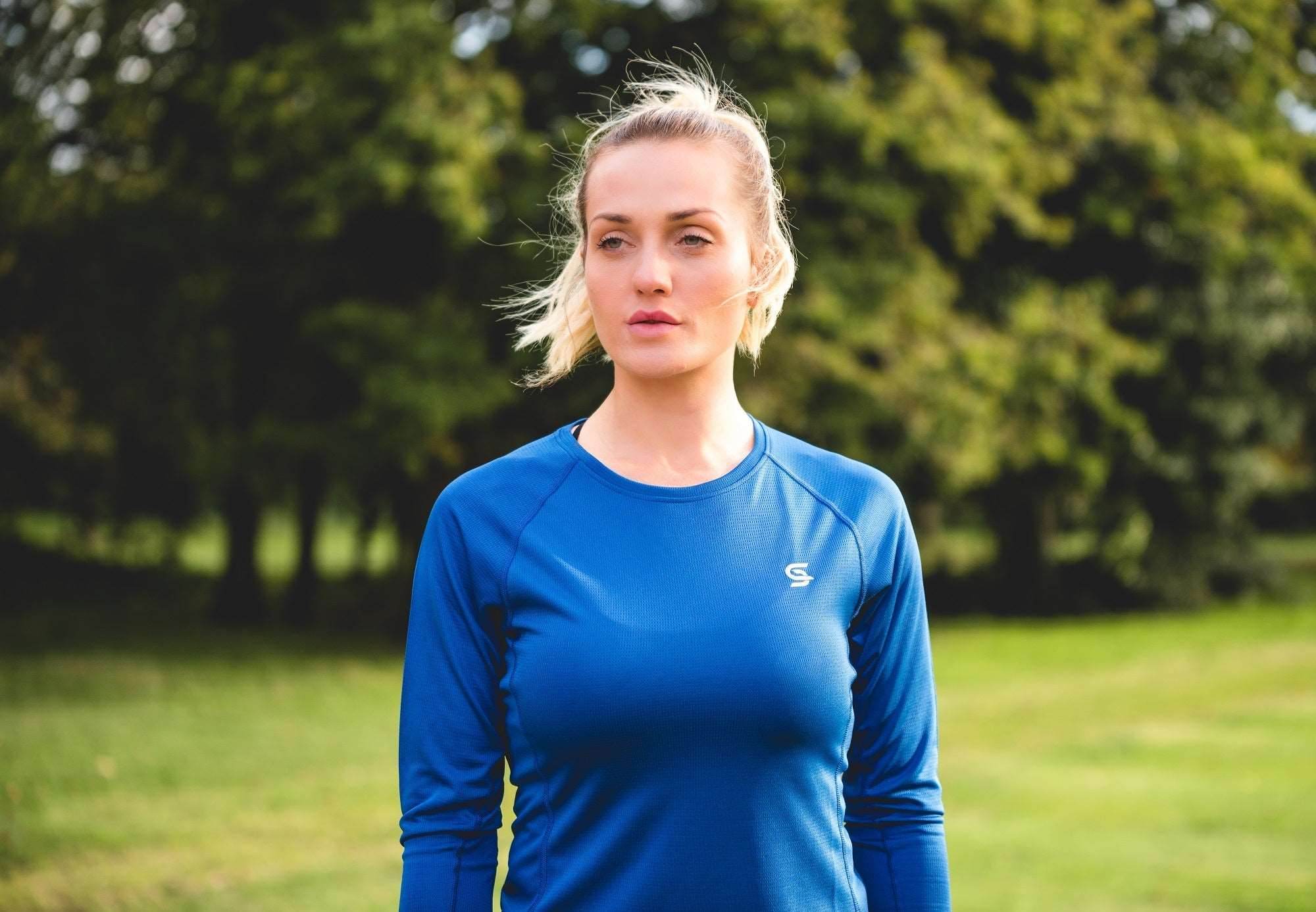 Power Running Tshirt Blue Women's - Sports Cartel