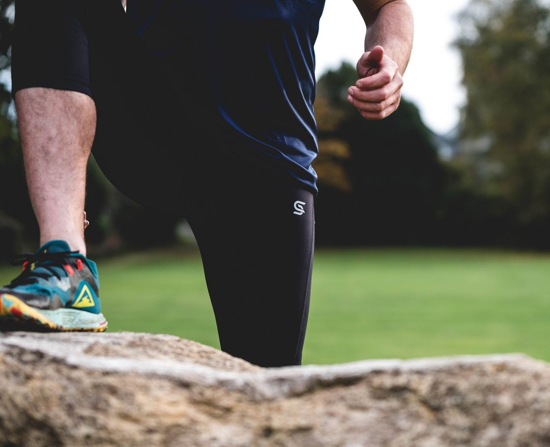 Active Knee Tights Black Men's - Sports Cartel