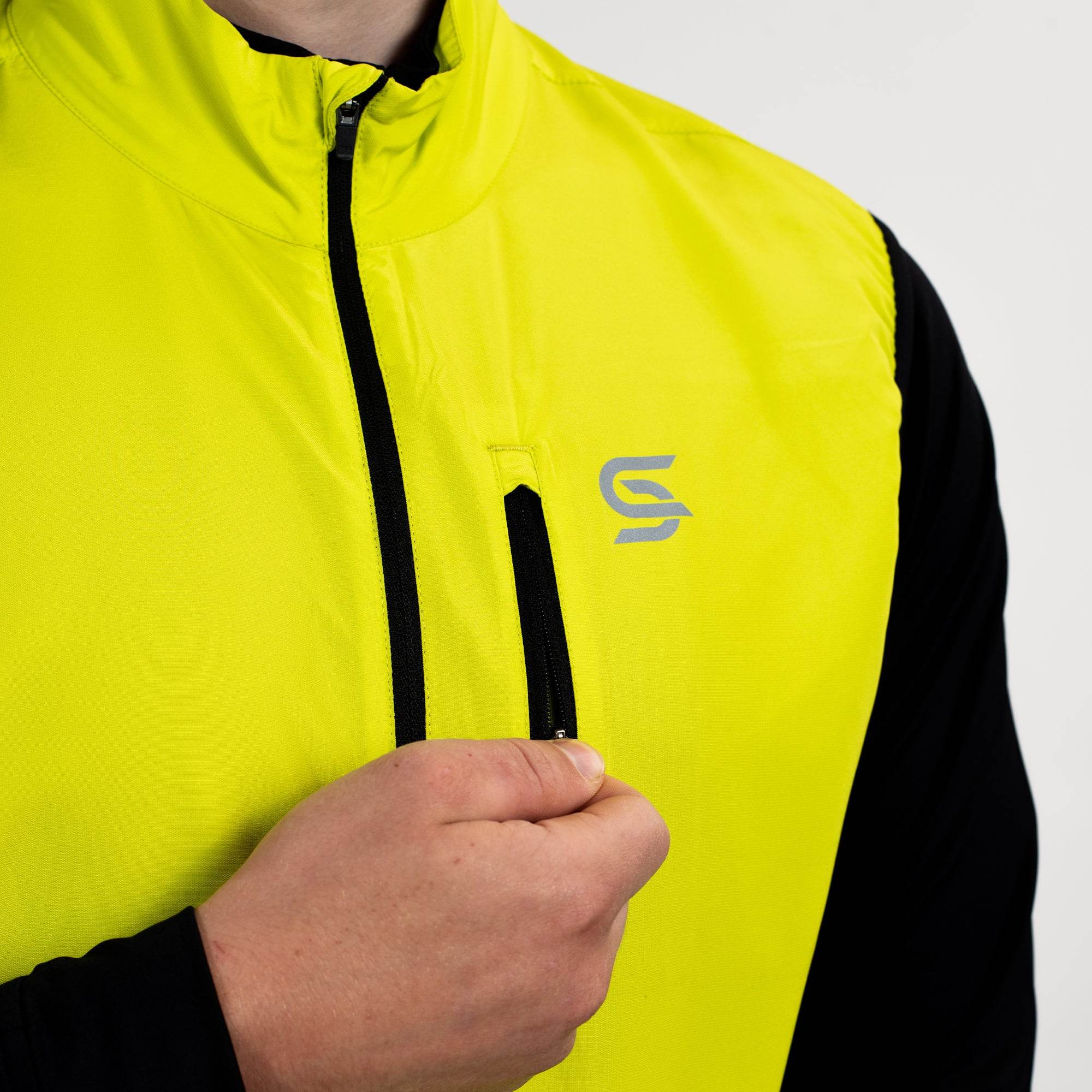 Running Gilet Lime Men's - Sports Cartel