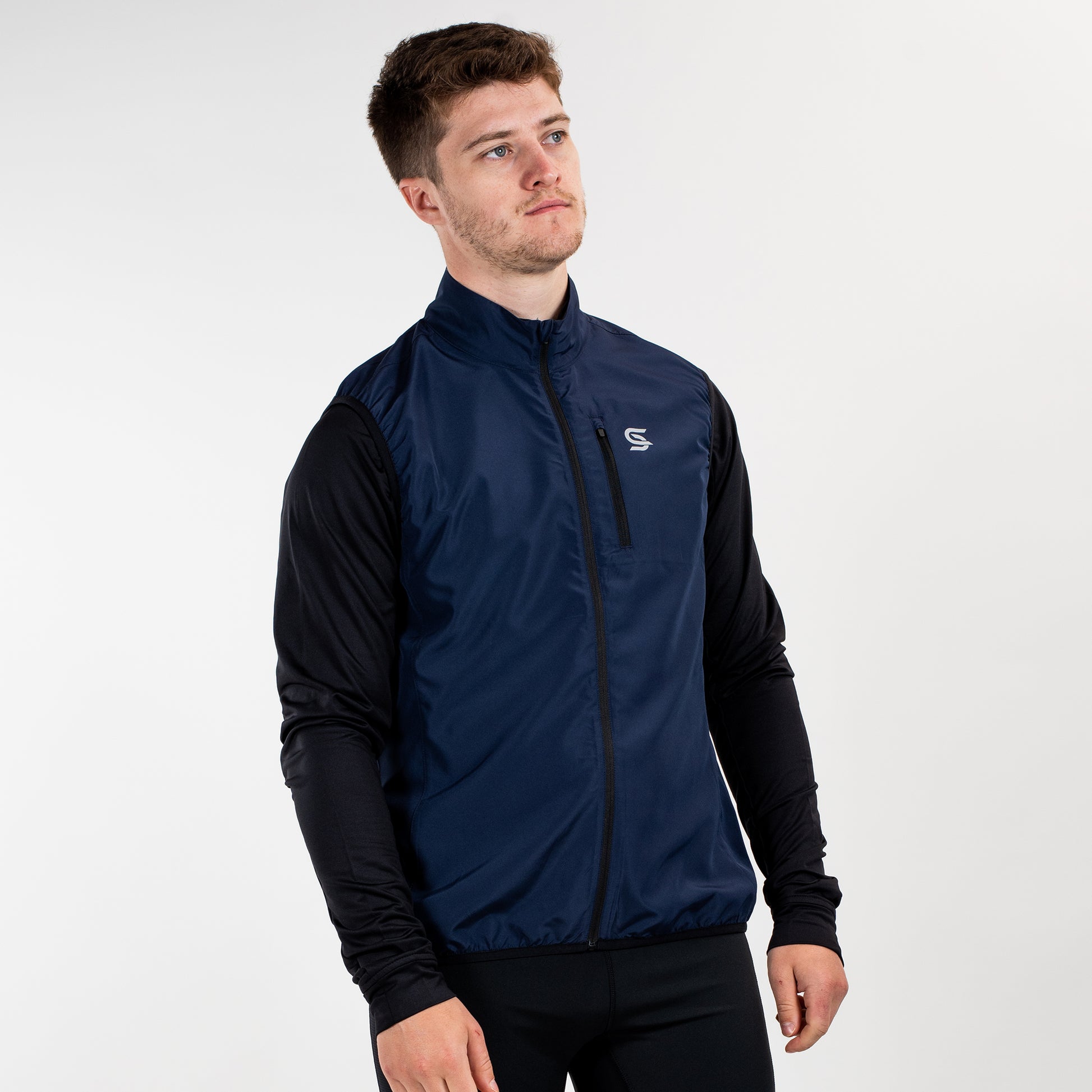 Running Gilet Navy Men's - Sports Cartel