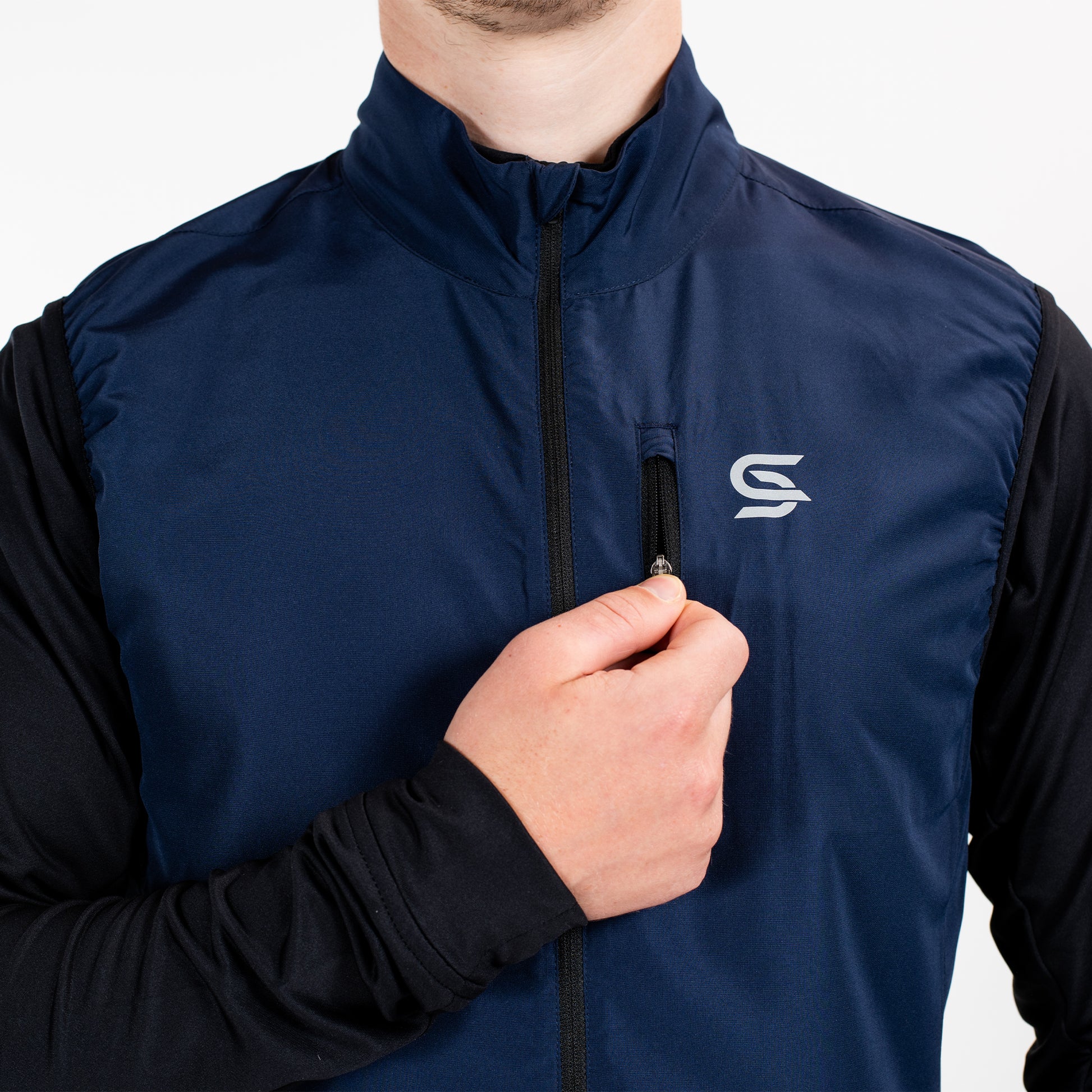 Running Gilet Navy Men's - Sports Cartel