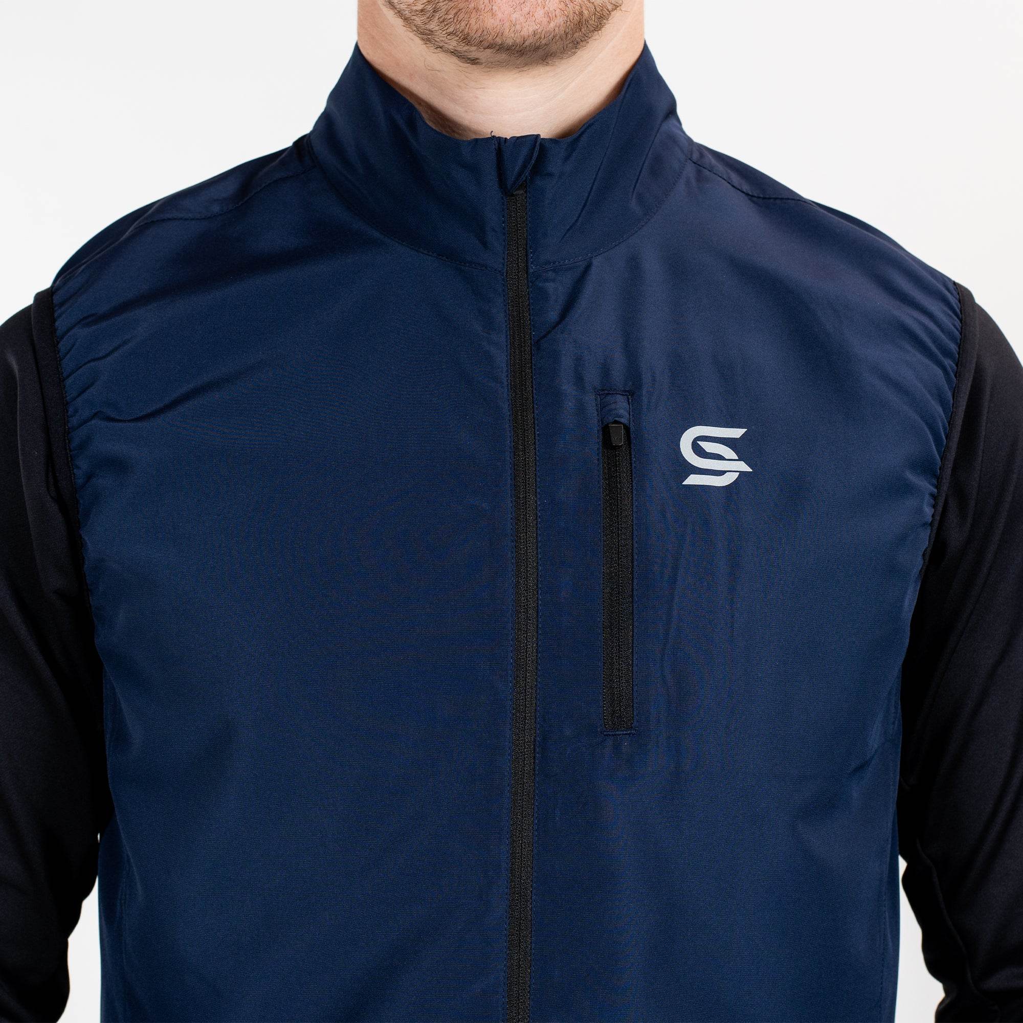 Running Gilet Navy Men's - Sports Cartel